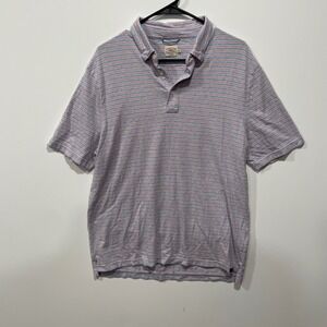 FAHERTY‎ BRAND Mens Striped Polo Shirt Size Large Short Sleeve Cotton Blend